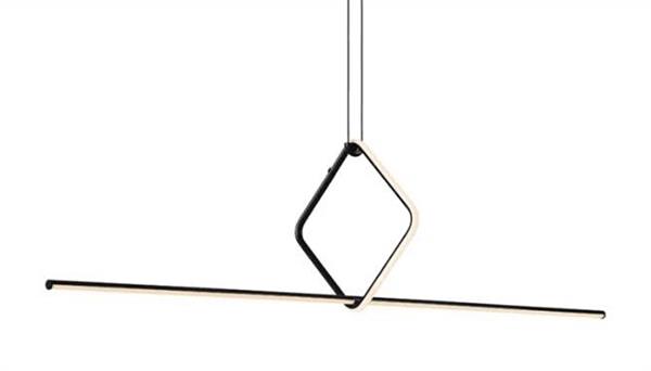 Підвісна лампа DLSS, тип лампи LED, 30W, довжина 1100мм/ширина 400мм/висота 400мм, матеріал - метал + PVC, колір - чорний + білий