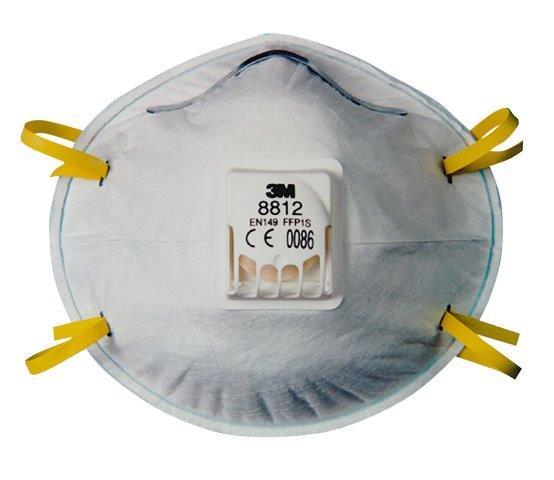 Маска спеціальна захисна (респіратор) 3M 8812 для захисту від аерозолю/пилу/тонера FFP1 до 4 ГДК, з клапаном видиху CoolFlow! ГОСТ Р12.4.191-99