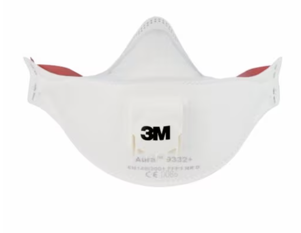 Маска спеціальна захисна (респіратор) 3M 9332+ Aura для захисту від аерозолю/пилу/тонера FFP3 до 50 ГДК, з клапаном видиху CoolFlow!