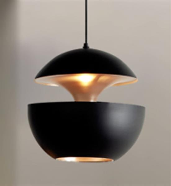 Підвісна лампа DLSS, тип лампи E27, 5W, діаметр 250мм/висота 240мм, матеріал - метал, колір - чорний + золотистий