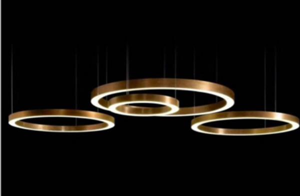 Підвісна лампа DLSS, тип лампи LED, діаметр 600мм, матеріал - нержавіюча сталь + акрил, колір - золотистий