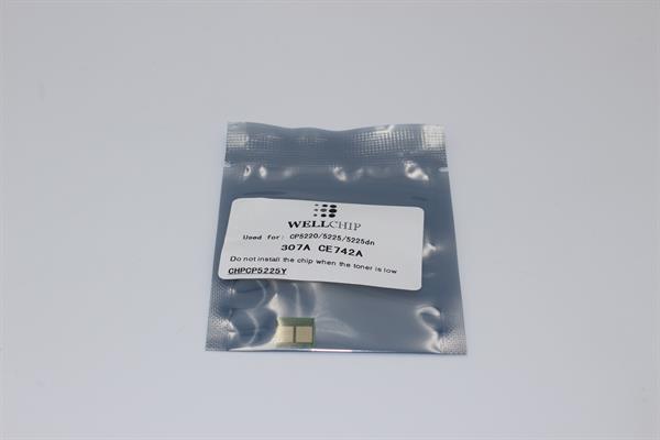 Чіп картриджа WellChip HP LJ CP5225/5220/HP 307A/CE742A, Yellow, 7.3K