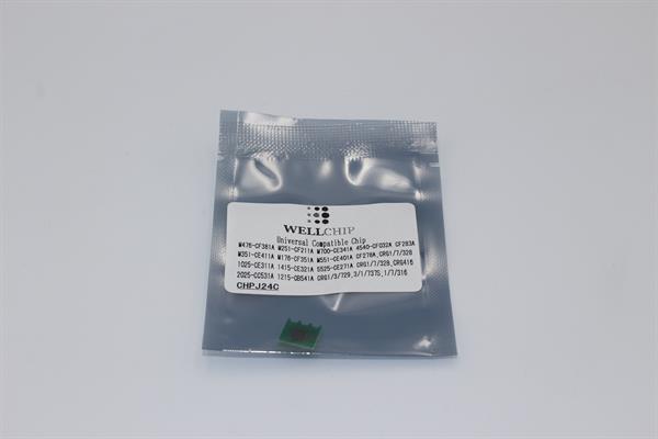 Чіп картриджа WellChip J24C HP COLOR LJ CP1025/1215/1510/1515/1518/1520/1521/1522/1523/1525/1526/1527/1528/2020/2025/4540/5220/5520/5221/5223/5225/5227/5229/5525/CM1312/1415/2320/4540/Pro M175/176/177/251/275/276/351/375/451/475/476/Enterprise M551/570/575/750/775/Canon LBP-5050/5970/5975/7010/7018/7100/7110/7200/7210/7600/7660/7680/7780/MF-623/628/720C/724/MF-8030/8040/8050/8080/8210/8230/8250/8280/8330/8340/8350/8360/8380/8530/8540/8550/8570/8580 + MONO HP LJ M125/127/201/202/225/P1560/1566/1600/1606/M1536/Canon MF-4410/4420/4430/4450/4550/4570/4580/4710/4720/4730/4750/4770/4780/4820/4830/4870/4890/LBP151/MF-211/212/215/216/217/221/223/226/227/229/231/232/233/236/237/244/247/249/D520/FAX-L150/170/410/418, CB541A/CC531A/CE311A/CE321A/CE341A/CE401A/CE411A/CE271A/CF031A/CE741A/CF211A/CF351A/CF381A/Canon 716/Canon 718/Canon 729/Canon 731/Canon 732 + CF283A/CE278A/Canon 722/Canon 728/Canon 737S=1.7k, САМИЙ універсальний ІНТЕЛЕКТУАЛЬНИЙ чіп для кольорових та монохромних картриджів! Cyan