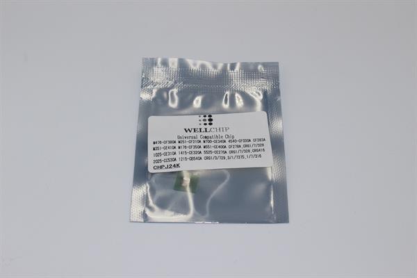 Чіп картриджа WellChip J24K HP LJ COLOR CP1025/1215/1510/1515/1518/1520/1521/1522/1523/1525/1526/1527/1528/2020/2025/4540/5220/5221/5223/5225/5227/5229/5520/5525/CM1312/1415/2320/4540/Pro M175/176/177/251/275/276/351/375/451/475/476/Enterprise M551/570/575/750/775/Canon LBP-5050/5970/5975/7010/7018/7100/7110/7200/7210/7600/7660/7680/7780/MF-623/628/720C/724/MF-8030/8040/8050/8080/8210/8230/8250/8280/8330/8340/8350/8360/8380/8530/8540/8550/8570/8580 + MONO HP LJ M125/127/201/202/225/P1560/1566/1600/1606/M1536/Canon MF-4410/4420/4430/4450/4550/4570/4580/4710/4720/4730/4750/4770/4780/4820/4830/4870/4890/LBP151/MF-211/212/215/216/217/221/223/226/227/229/231/232/233/236/237/244/247/249/D520/FAX-L150/170/410/418, CB540A/CC530A/CE310A/CE320A/CE340A/CE400A/CE410A/CE270A/CE264X/CE740A/CF210A/CF350A/CF380A/Canon 716/Canon 718/Canon 729/Canon 731/Canon 732 + CF283A/CE278A/Canon 722/Canon 728/Canon 737S=1.7k, САМИЙ універсальний ІНТЕЛЕКТУАЛЬНИЙ чіп для кольорових та монохромних картриджів! Black