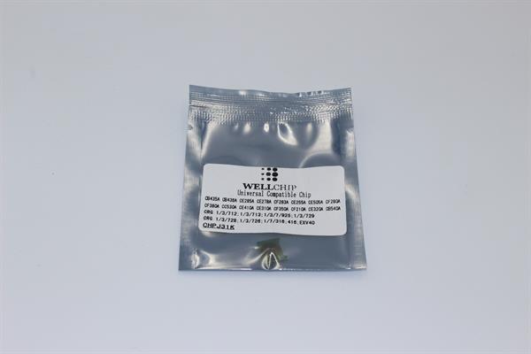 Чіп картриджа WellChip J31K HP LJ COLOR CP1025/1215/1515/1518/1525/2020/2025/CM1312/1415/2320/Pro M175/176/177/251/275/276/351/375/451/475/476/Canon LBP5050/5970/5975/7010/7018/7100/7110/7200/7210/7600/7660/7680/MF-621/623/624/626/628/722/724/725/726/727/728/729/8030/8040/8050/8080/8210/8230/8250/8280/8330/8340/8350/8360/8380/8530/8540/8550/8570/8580 + MONO HP LJ M125/127/201/225/401/425/525/P1005/1006/1100/1102/1505/1560/1566/1600/1606/2035/2055/3015/M1120/1130/1210/1212/1522/1536/Canon LBP3010/3018/3050/3100/3108/3150/3250/6018/6200/6300/6310/6650/6670/6680/6750/MF-4410/4420/4450/4550/4570/4710/4720/4750/4770/4820/4830/4870/4890/5870/5930/5950/iR1133/D520/FAX-L150/170/418/CB540A/CC530A/CE310A/320A/410A/CF210A/350A/380A/Canon 716/Canon 718/Canon 729/Canon 731 + CF283A/280A/CE255A/278A/285A/505A/CB435A/436A/EXV40/Canon 712/Canon 713/Canon 719/Canon 724/Canon 725/Canon 726/Canon 728, САМИЙ універсальний ІНТЕЛЕКТУАЛЬНИЙ чіп для кольорових та монохромних картриджів! Black