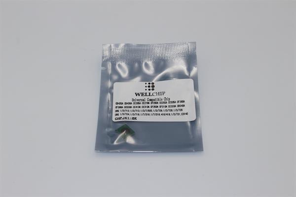 Чіп картриджа WellChip J41K HP LJ COLOR CP1025/1215/1515/1518/1525/2020/2025/CM1312/1415/2320/Pro M175/176/177/251/275/276/351/375/451/475/476/Canon LBP5050/5970/5975/7010/7018/7100/7110/7200/7210/7600/7660/7680/MF-621/623/624/626/628/722/724/725/726/727/728/729/8030/8040/8050/8080/8210/8230/8250/8280/8330/8340/8350/8360/8380/8530/8540/8550/8570/8580 + MONO HP LJ Pro M125/127/201/225/401/425/525/P1005/1006/1100/1102/1505/1560/1566/1600/1606/2035/2055/3015/M1120/1130/1132/1210/1212/1214/1522/1536/Canon LBP251/252/253/3010/3018/3050/3100/3108/3150/3250/6000/6018/6020/6030/6040/6200/6230/6240/6300/6310/6650/6670/6680/6700/6710/6750/6780/MF-411/412/414/415/416/418/419/512/515/3010/4410/4420/4430/4450/4550/4570/4580/4710/4720/4730/4750/4770/4780/4820/4830/4870/4890/5850/5870/5880/5930/5950/5960/5970/5980/6140/6160/6180/iR1133/D520/FAX-L150/170/418/CB540A/CC530A/CE310A/320A/410A/CF210A/350A/380A/Canon 716/Canon 718/Canon 729/Canon 731 + CF283A/280A/CE255A/278A/285A/505A/CB435A/436A/EXV40/Canon 712/Canon 713/Canon 719/Canon 724/Canon 725/Canon 726/Canon 728, САМИЙ універсальний ІНТЕЛЕКТУАЛЬНИЙ чіп для кольорових та монохромних картриджів! Black