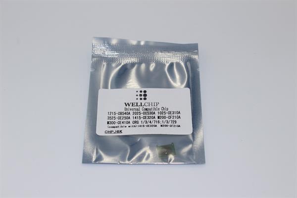 Чіп картриджа WellChip J6K HP LJ CP1025/1215/1515/1518/1525/2020/2025/3525/CM1210/1312/1415/2320/3520/3530/Enterprise 300/400 M351/375/M451/475/Pro 100/200 M175/275/M251/276/Canon LBP5050/7010/7018/7200/7210/7600/7660/7680/MF-8010/8030/8040/8050/8080/8330/8340/8350/8360/8380/8530/8540/8550/8570/8580/CB540A/CC530A/CE410A/CE310A/CE250A/CE320A/CF210A/Canon 716/Canon 718/Canon 729, універсальний, Black