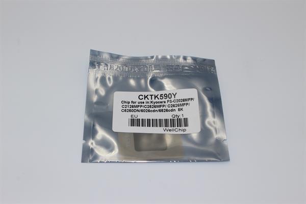 Чіп картриджа WellChip Kyocera FS-C5250/2026/2126/2526/2626/TK-590, Yellow, 7K