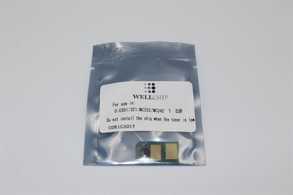 Чіп картриджа WellChip OKI C301/321/MC332/342/44973541, Yellow, 1.5K