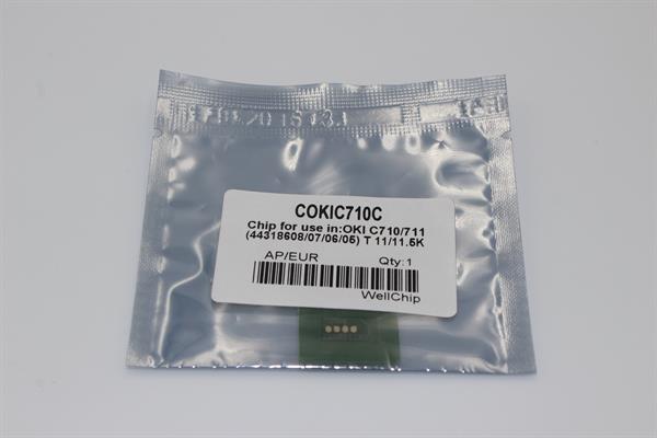Чіп картриджа WellChip OKI C710/711/44318607, Cyan, 11.5K