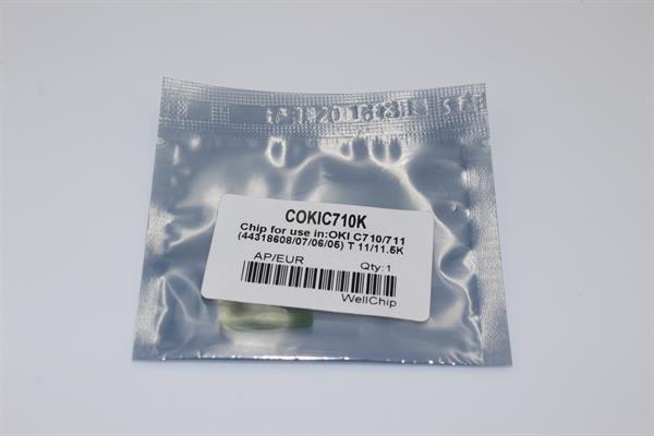 Чіп картриджа WellChip OKI C710/711/44318608, Black, 11K