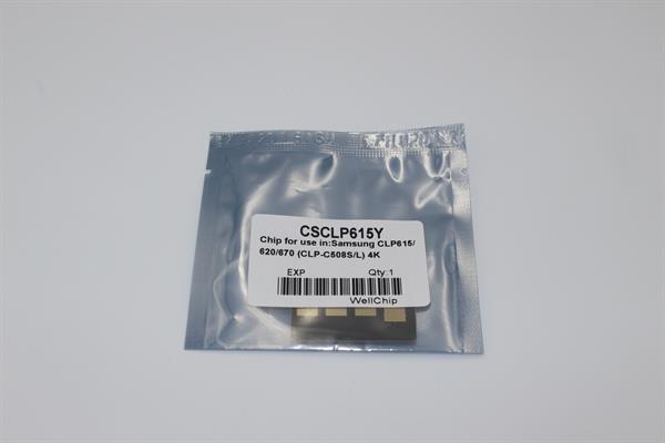 Чіп картриджа WellChip Samsung CLP-615/620/670/CLX-6220/6250/CLT-Y508, Yellow, 4K