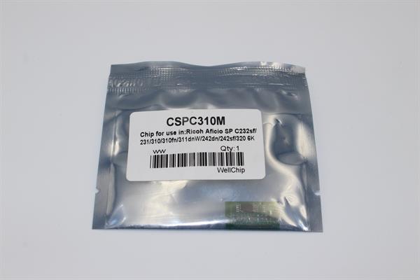 Чіп картриджа WellChip Ricoh Aficio SP C231/232/242/310/311/320, Magenta, 6.6k