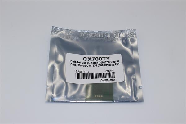 Чіп картриджа WellChip Xerox 700 Digital Color Press C75/J75/006R01382, Yellow, 22K