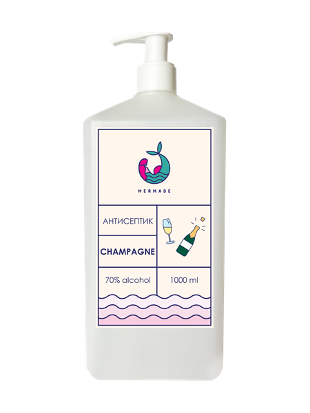 Антисептик для рук Mermade Champagne, 1000 мл