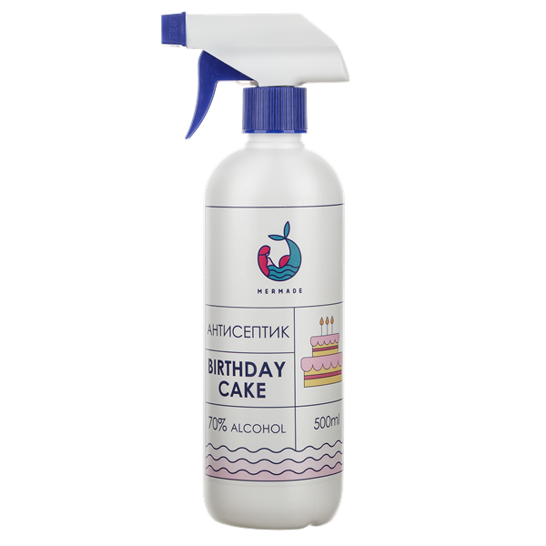 Антисептик-спрей для рук Mermade Birthday cake, 500 мл