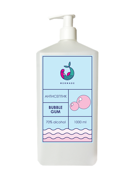 Антисептик для рук Mermade Bubble gum, 1000 мл