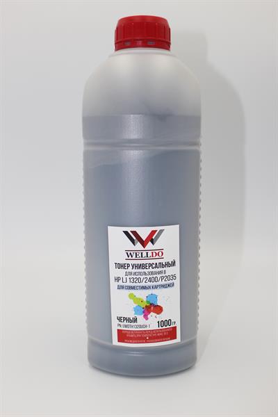 Тонер WELLDO HP LJ 1320/1160/1000/1010/1012/1015/1018/1020/1022/1200/1220/5L/6L/2100/2200/2300/2400/2410/2420/2430/3100/3105/3300/3310/3320/3330/3380/3390/3392/5200/8000/P2014/2015/2035/2055/3005/3015/M3027/3035/5025/5035/M102/104/106/125/127/130/132/134/201/225/Canon LBP440/445/460/465/660/1210/2460/EP-A/MF-211/212/215/216/217/221/223/226/227/229/231/232/233/236/237/244/247/249/LBP151/Q5949A/Q2610A/C4096A/Q7553A/Q7516A/Q7570A/Q7551A/Q6511A/C3909A/Q2612A/CE505A/CE255A/C7115A/Q3906A/CF283A/Canon 737/CF217A/CF219A/CF234A, універсальний, СУПЕР ЯКІСТЬ! Більш темний друк у порівнянні з WDTH1320U! 1000г/банка, Packed in Ukraine! з мішка WDTH1320UCH!