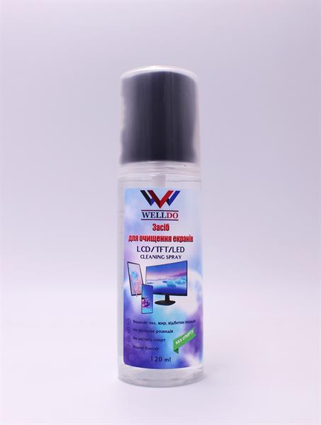 Засіб для очищення екранів безспиртовий WELLDO + серветка, 120мл