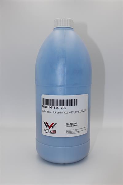 Тонер WELLDO HP COLOR LJ M252/277/452/477/Canon MF-631/632/633/634/635/730/LBP610/611/612/613/650/654/CF401A/201A/CF411A/410A/CE411A/305A/Canon 045/Canon 046, CP1025/1210/1215/1510/1515/1518/1525/CM1312/1415/M175/251/275/276/CB541A/125A/CE311A/126A/CE321A/128A/CF211A/131A З ЛІЙКОЮ, Cyan, 700г/банка