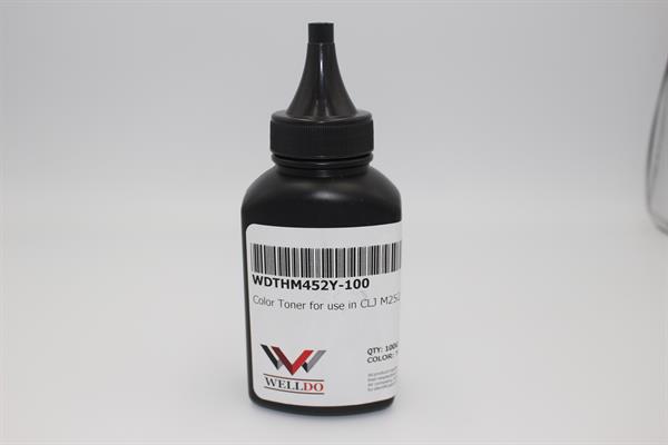 Тонер WELLDO HP COLOR LJ M252/277/452/477/Canon MF-631/632/633/634/635/730/LBP610/611/612/613/650/654/CF402A/201A/CF412A/410A/CE412A/305A/Canon 045/Canon 046, CP1025/1210/1215/1510/1515/1518/1525/CM1312/1415/M175/251/275/276/CB542A/125A/CE312A/126A/CE322A/128A/CF212A/131A З ЛІЙКОЮ, Yellow, 100г/банка