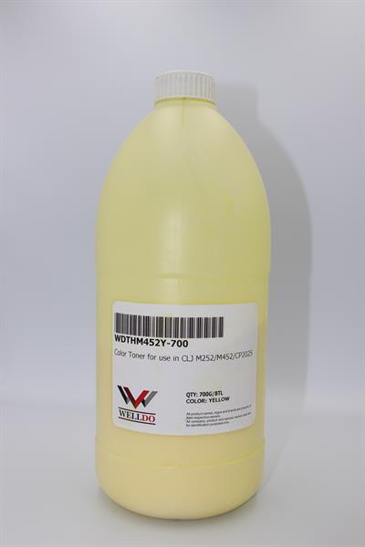 Тонер WELLDO HP COLOR LJ M252/277/452/477/Canon MF-631/632/633/634/635/730/LBP610/611/612/613/650/654/CF402A/201A/CF412A/410A/CE412A/305A/Canon 045/Canon 046, CP1025/1210/1215/1510/1515/1518/1525/CM1312/1415/M175/251/275/276/CB542A/125A/CE312A/126A/CE322A/128A/CF212A/131A З ЛІЙКОЮ, Yellow, 700г/банка