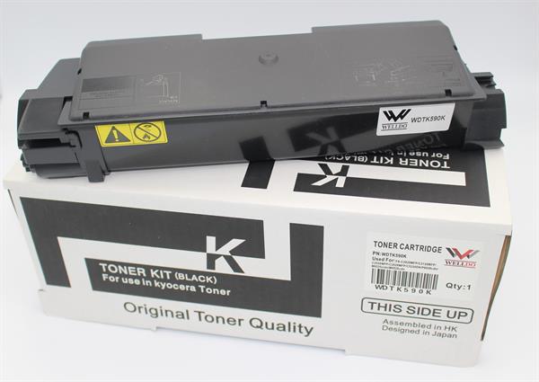 Картридж WELLDO Kyocera FS-C5250/2026/2126/2526/2626/P6026/TK-590, з чіпом + бункер, Black, SAKATA, 7000 копій/туба