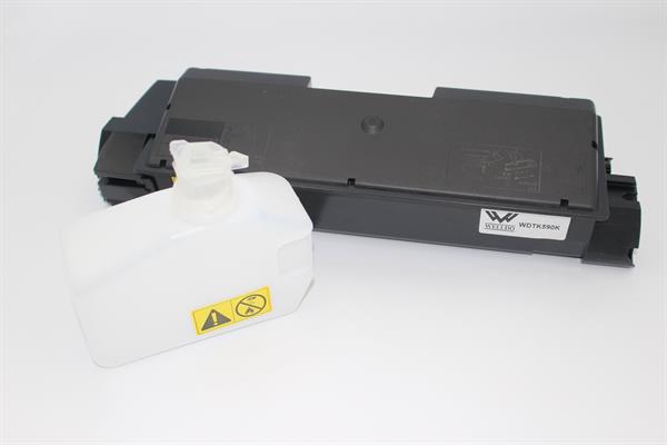 Картридж WELLDO Kyocera FS-C5250/2026/2126/2526/2626/P6026/TK-590, з чіпом + бункер, Black, SAKATA, 7000 копій/туба