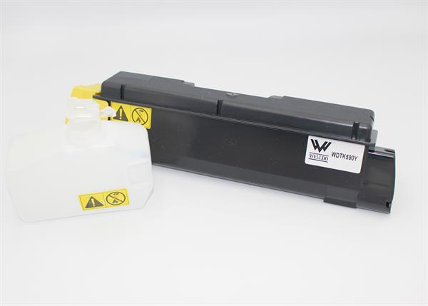 Картридж WELLDO Kyocera FS-C5250/2026/2126/2526/2626/P6026/TK-590, з чіпом + бункер, Yellow, SAKATA, 5000 копій/туба