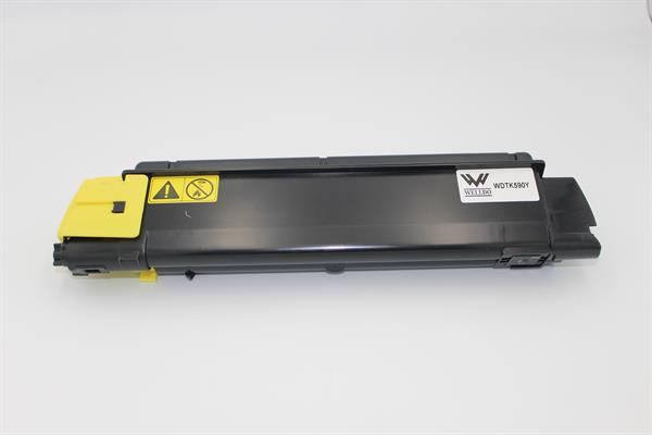Картридж WELLDO Kyocera FS-C5250/2026/2126/2526/2626/P6026/TK-590, з чіпом + бункер, Yellow, SAKATA, 5000 копій/туба