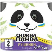Рушники паперові СНІЖНА ПАНДА Extra Long Sakura, 2 рулони в упаковці, 2 шари целюлози, 200 листів!