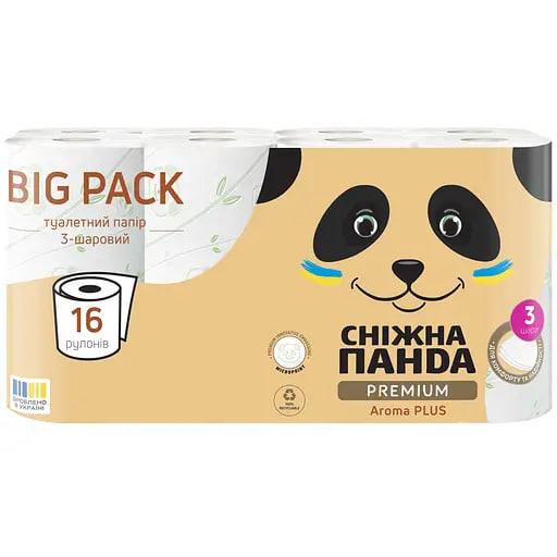 Туалетний папір СНІЖНА ПАНДА Premium Aroma PLUS, 16 рулонів в упаковці, 3 шари целюлози, ароматизована!