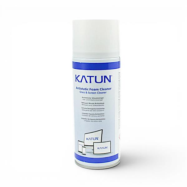 Очищувач скла, поверхонь KATUN Antistatic Screen & Surface Foam Cleaner, 400 мл, видаляє забруднення зі скла, пластику, кераміки та металу, має антистатичний ефект
