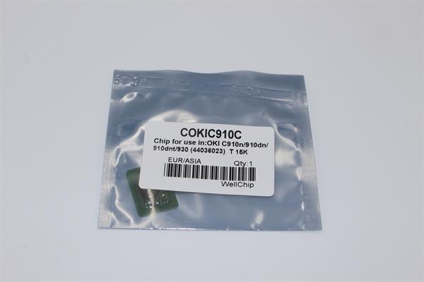 Чіп картриджа WellChip OKI C910/44036023, Cyan, 15K