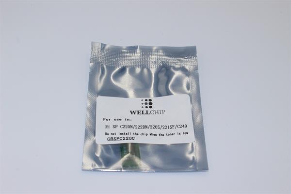 Чип картриджа WellChip Ricoh Aficio SP C220/221/222/240/406053, Cyan, 2K