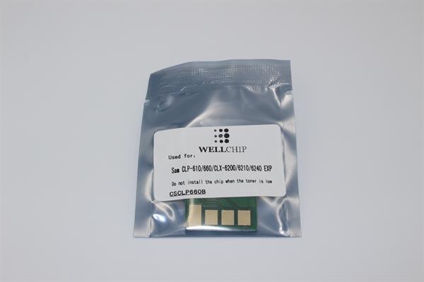 Чип картриджа WellChip Samsung COLOR CLP-610/660/605/CLX-6200/6210/6240/CLP-K660, Black, 5.5K