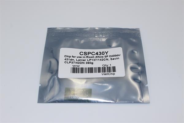 Чип картриджа WellChip Ricoh Aficio SP C430, Yellow, 21K