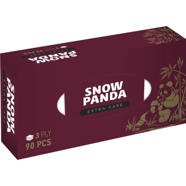 Серветки паперові СНІЖНА ПАНДА EXTRA CARE, 90шт в коробці, преміальна якість, 3 шари дуже м'якої та білосніжної целюлози!