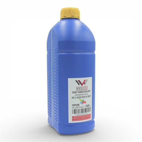 Тонер WELLDO HP LJ P4014/4015/4515/4000/4050/4100/4200/4250/4300/4350/5000/5100/8100/8150/M4555/Enterprise 600/700 M601/602/603/604/605/606/607/608/609/625/630/631/632/633/712/725/Canon LBP351/352/3950, CC364A/C8061A/C8543X/C4129X/C4127A/Q5942A/Q1338A/Q1339A/C4182X/CF214A/CF237A/CF390A, універсальний, Packed in Ukraine! 1000г/банка