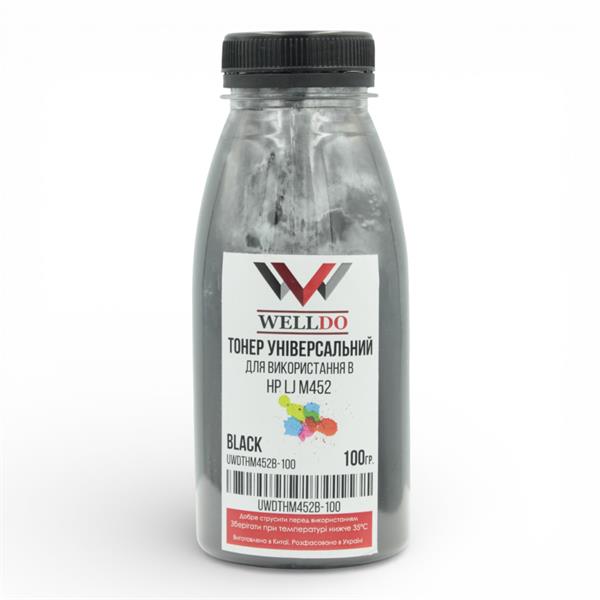 Тонер WELLDO HP COLOR LJ M252/274/277/452/477/M552/M553/M577/M175/251/275/276/CP1025/1020/1210/1215/1510/1515/1518/1525/CM1312/1415/Canon MF631/632/633/634/635/641C/643C/645C/724/728/729/730/732C/734C/735C/8330/8340/8350/8360/8380/8540/8550/8580/LBP610/611/612/613/621C/623C/650/653/654/710C/712C/5480/7010/7018/7200/7210/7660/7680/7780, CF210A/131A/CE310A/126A/CE321A/128A/CF360A/508A/CF400A/201A/CE400A/507A/CF410A/410A/CE410A/305A/CF530A/205A/CF540A/203A/CB540A/125A/Canon 040/Canon 045/Canon 046/Canon 054, універсальний, Black, 100г/банка, розфасовано в Україні!
