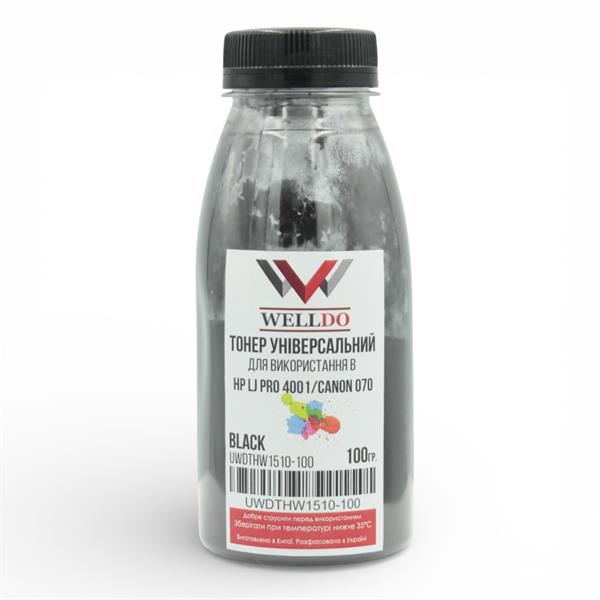 Тонер WELLDO HP LJ Pro 4002/4003/4004/MFP 4102/4103/4104/Canon LBP243/246/MF461/463/465/iR1643, 1490A/1510A/1520A/Canon 070/T06, Packed in Ukraine! з мішка WDTHW1510, 100г/банка