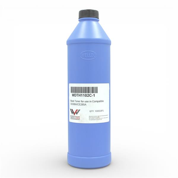 Тонер WELLDO HP LJ P1560/1566/1600/1606/1530/1005/1006/1007/1008/1102/1505/M1522/1536/1120/1132/1212/1322/Canon MF4410/4420/4430/4450/4550/4570/4580/LBP3010/3100/3250/1210/Canon 728/712/CB435A/CB436A/CE278A/CE285A + ЛІЙКА, універсальний, для використання в СУМІСНИХ/КИТАЙСЬКИХ картриджах, 1000г/банка