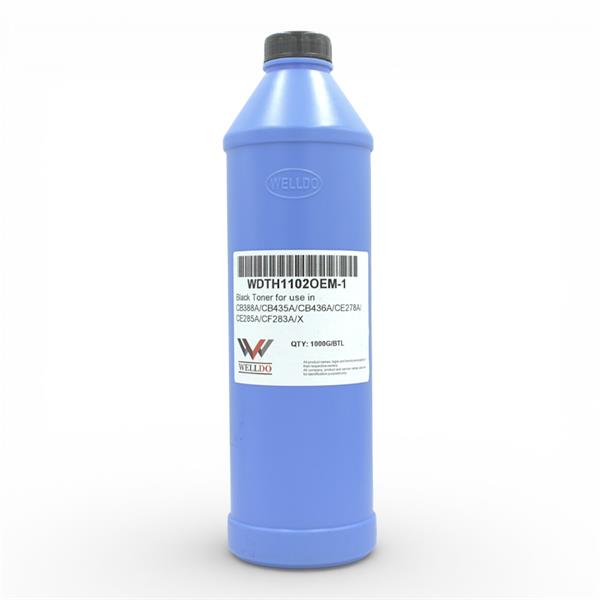 Тонер WELLDO HP LJ P1560/1566/1606/1005/1102/1505/M15/M28/M125/127/M225/M211/M236/M1522/1536/1120/1132/1212/1322/Canon MF4410/4420/4430/4450/4550/4570/4580/i-SENSYS MF211/MF216/MF226/LBP3010/3100/3250/1210/Canon 728/712/713/725/726/737/CB435A/CB436A/CE278A/CE285A/CF244A/CF279A/CF283A/W1360A + ЛІЙКА, універсальний, 1000г/банка