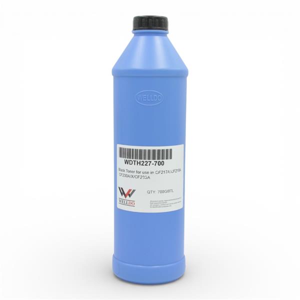 Тонер WELLDO HP LJ M102/104/106/118/130/132/134/148/203/206/227/230/CF233A/CF230A/CF219A/CF217A + ЛІЙКА, для використання в оригінальних картриджах, універсальний, 700г/банка