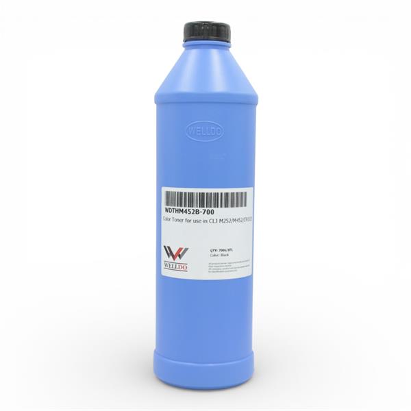 Тонер WELLDO HP COLOR LJ M252/274/277/452/477/M552/M553/M577/M175/251/275/276/CP1025/1020/1210/1215/1510/1515/1518/1525/CM1312/1415/Canon MF631/632/633/634/635/641C/643C/645C/724/728/729/730/732C/734C/735C/8330/8340/8350/8360/8380/8540/8550/8580/LBP610/611/612/613/621C/623C/650/653/654/710C/712C/5480/7010/7018/7200/7210/7660/7680/7780, CF210A/131A/CE310A/126A/CE321A/128A/CF360A/508A/CF400A/201A/CE400A/507A/CF410A/410A/CE410A/305A/CF530A/205A/CF540A/203A/CB540A/125A/Canon 040/Canon 045/Canon 046/Canon 054, універсальний, З ЛІЙКОЮ, Black, 700г/банка