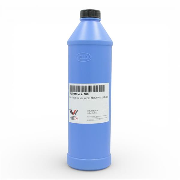 Тонер WELLDO HP COLOR LJ M252/274/277/452/477/M552/M553/M577/M175/251/275/276/CP1025/1020/1210/1215/1510/1515/1518/1525/CM1312/1415/Canon MF631/632/633/634/635/641C/643C/645C/724/728/729/730/732C/734C/735C/8330/8340/8350/8360/8380/8540/8550/8580/LBP610/611/612/613/621C/623C/650/653/654/710C/712C/5480/7010/7018/7200/7210/7660/7680/7780, CF212A/131A/CE312A/126A/CE322A/128A/CF362A/508A/CF402A/201A/CE402A/507A/CF412A/410A/CE412A/305A/CF532A/205A/CF542A/203A/CB542A/125A/Canon 040/Canon 045/Canon 046/Canon 054, універсальний, З ЛІЙКОЮ, Yellow, 700г/банка