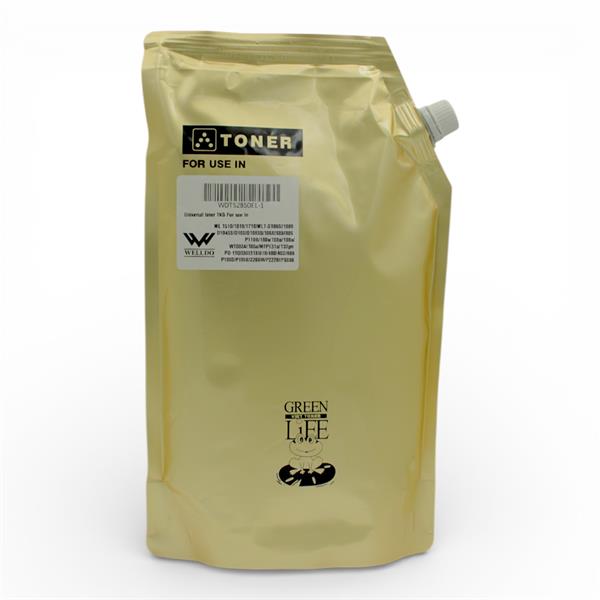 Тонер WELLDO ECO Line Samsung ML-1610/1630/1640/1641/1660/1665/1666/1676/1510/1710/1740/1750/1910/1915/1210/1220/1250/1430/2010/2015/2150/2240/2241/2245/2250/2450/2510/2525/2526/2550/2570/2571/2580/2850/2851/2950/2951/2955/2956/3050/3051/3310/3312/3300/3470/3560/3710/3750/4550/Xpress SL-M2620/2625/2626/2676/2875/2876/M3320/3370/3820/3870/4020/4070/M3325/3375/3825/3875/4025/4075/SCX3200/3201/3205/3206/3218/4016/4100/4116/4216/4300/4321/4521/4600/4623/4701/4727/4728/4729/4833/5530/5637/5639/6330/Xerox WorkCentre 3312/3315/3325/Pe16/Pe114/Phaser 3120/3140/3155/3160/3210/3220/3100/HP LJ M107a/M135/M137/HP 106A/W1106A/Panasonic KX-MB1500/D103/D104/D105/D108/D203/D205/D305/R116/R204, універсальний, 1000г/пакет