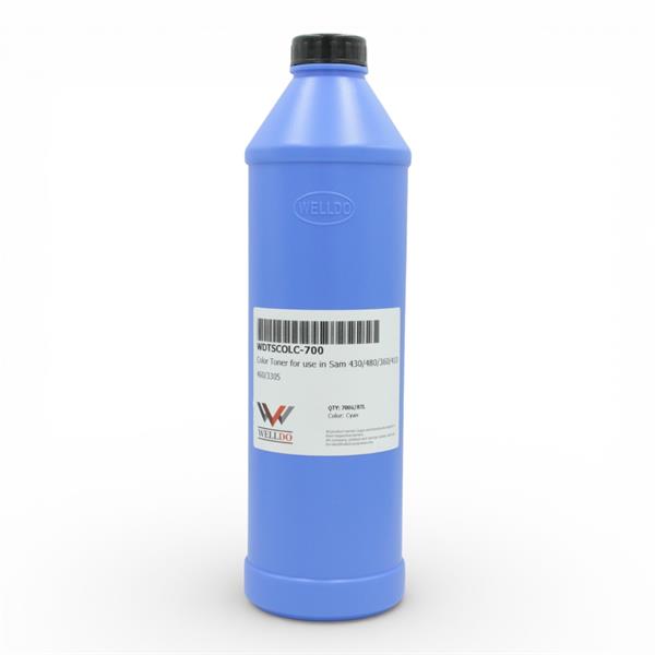 Тонер WELLDO Samsung COLOR CLP-310/315/320/325/326/360/365/CLX-3170/3175/3185/3300/3305/Xpress SL-C430/432/433/480/482/483/HP COLOR Laser 150/MFP 178/179, CLT-C404S/CLT-C406S/CLT-C407S/CLT-K409S/W2071A/117A, Cyan, 700г/банка