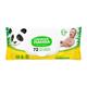 Серветки вологі СНІЖНА ПАНДА Ромашка, 72шт в упаковці з клапаном, без спирту, безпечні для немовлят, з вітаміном E та пантенолом!